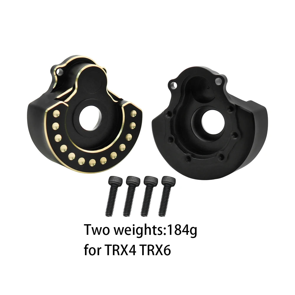 Portal Axle Housing Brass Black Steering Cup steering C Seat tie Rod Holder gear Cover servo Bracket For 1/10 Trx4 Trx6