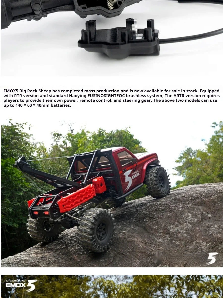 New Crossrc Emo X5 Foc Brushless 1/8 Rc Remote Control Model Cars Off-Road Crawler 4wd Road Rescue Vehicle Children'S Toy Gift