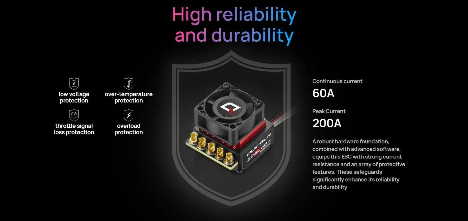 Hobbywing QUICRUN Sensored 10BL120 G2 120A /10BL60 60A 2-3S Lipo Brushless ESC For 1/10 RC Racing Car