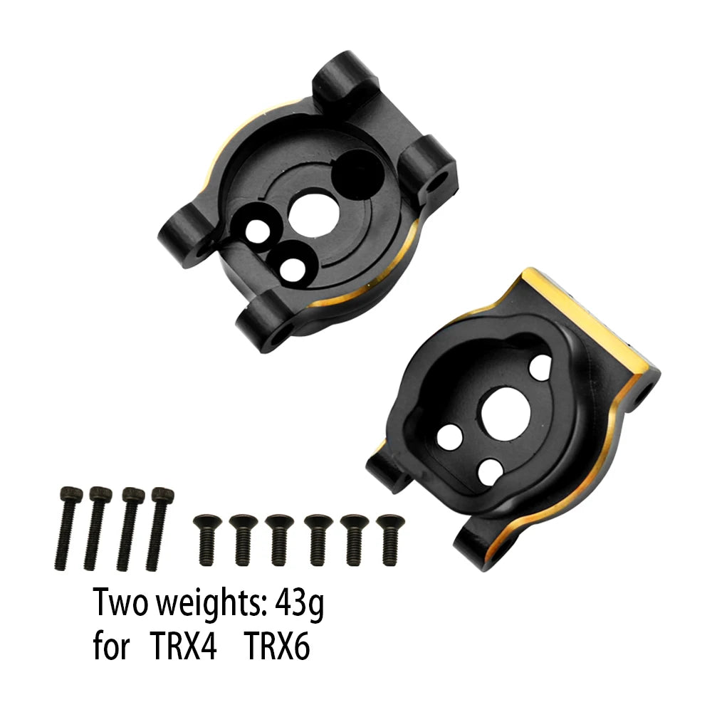 Portal Axle Housing Brass Black Steering Cup steering C Seat tie Rod Holder gear Cover servo Bracket For 1/10 Trx4 Trx6