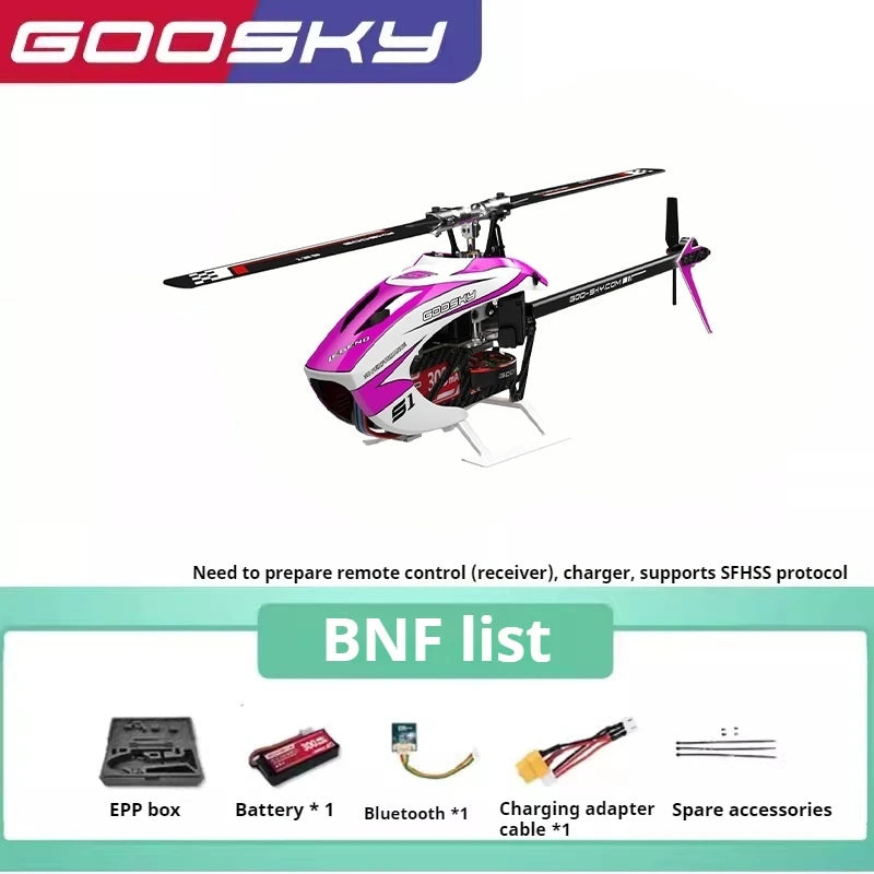 Hot Rc Goosky S1 Bnf/Rtf 6ch 3d Stunt Double Brushless Motor Direct Drive Motor Flybarless Direct-Drive Rc Helicopter Toy Gift