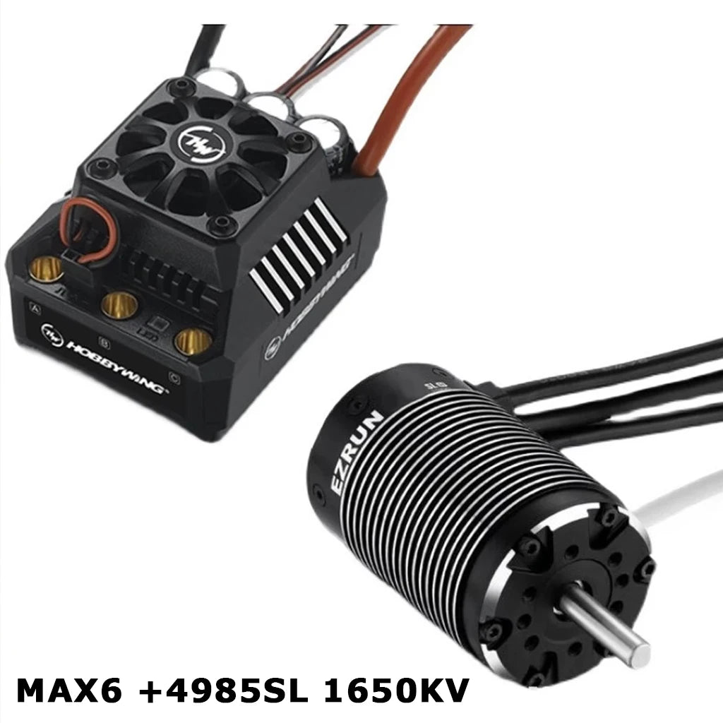 MAX6 +4985SL 1650KV Brushless Motor Combo Set Waterproof COMBO MAX6 4985SL 1650KV for 1/6 1/7 Flat Road Short Truck RC Car