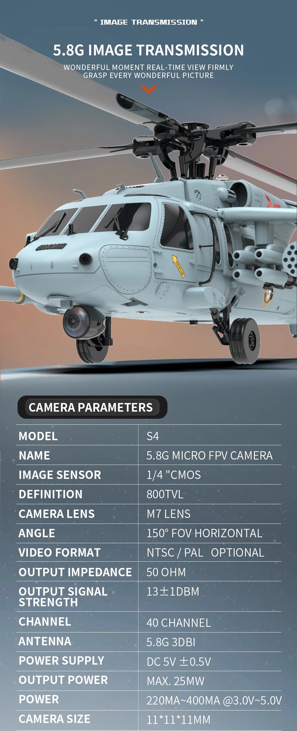 YXZNRC F09-H RC Helicopter 1:47 SH60 2.4G 6-Axis Gyroscope 8CH GPS Optical Flow Positioning 5.8G FPV Brushless Flybarless RTR