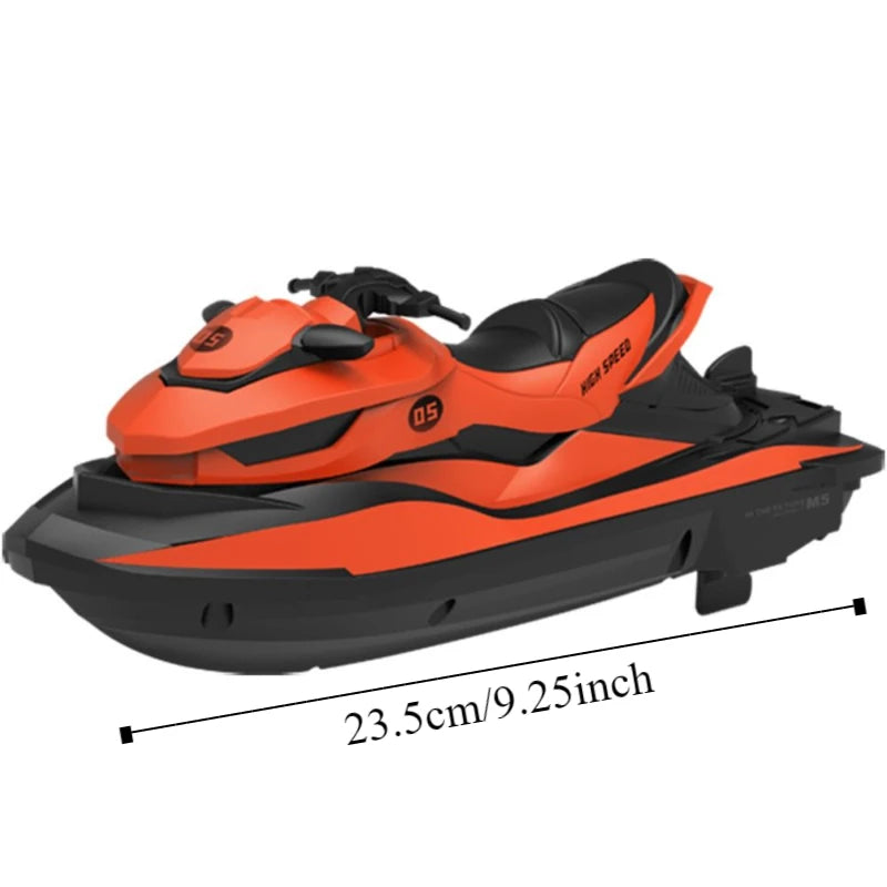 Plastic High-Speed Rc Motorboat Jet Ski Rechargeable Electric Boat Simulation Model Waterproof 1:14 2.4g Wireless Speedboat