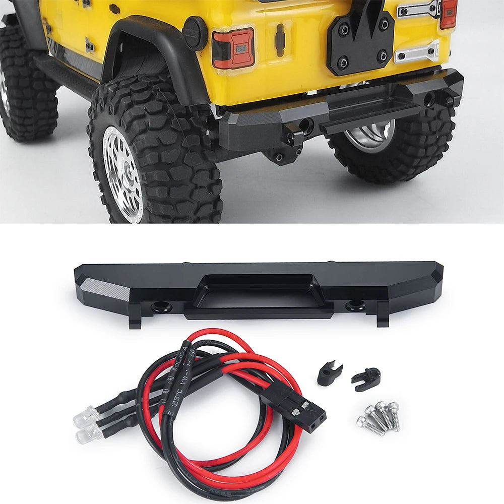 AXSPEED Metal Front/Rear Bumper with Light for Axial SCX24 AXI00002 JEEP Wrangler 1/24 RC Crawler Car Truck Model Upgrade Parts