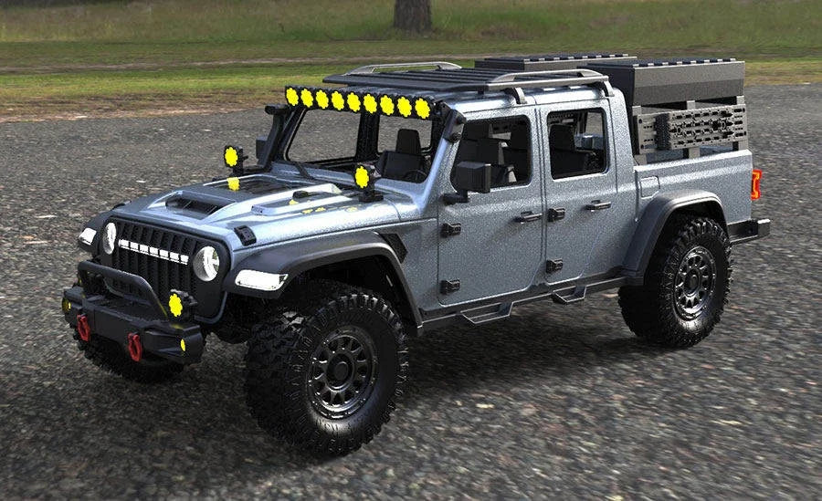Maker Model CK5812 RC 1/7 Scale Electric 4WD Rock Crawler Truck Remote Control Two Speed Diff Lock Off Road Vehicle With LED Bar