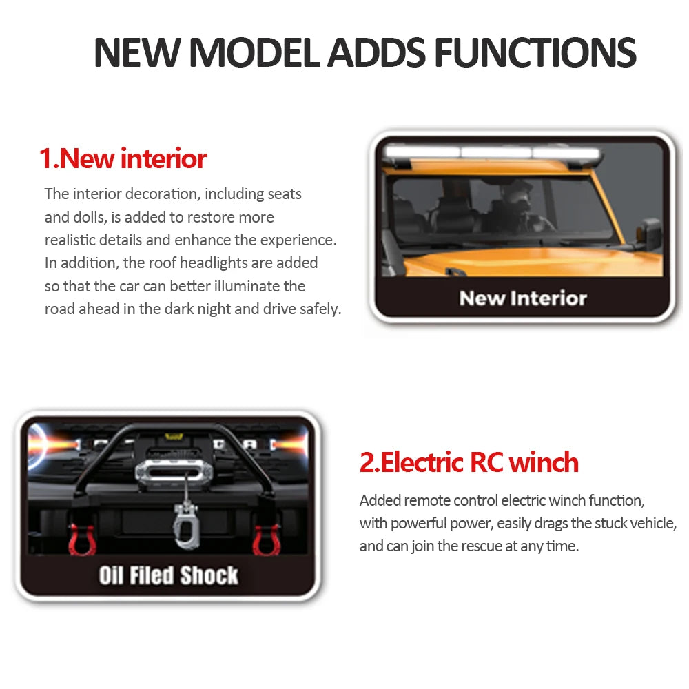 RC Crawler 1/10 Rc Car 4WD RTR HB R1001 with LED 2.4G Electric Remote Control Rock Buggy Off-road Vehicle Rc Cars for Adults