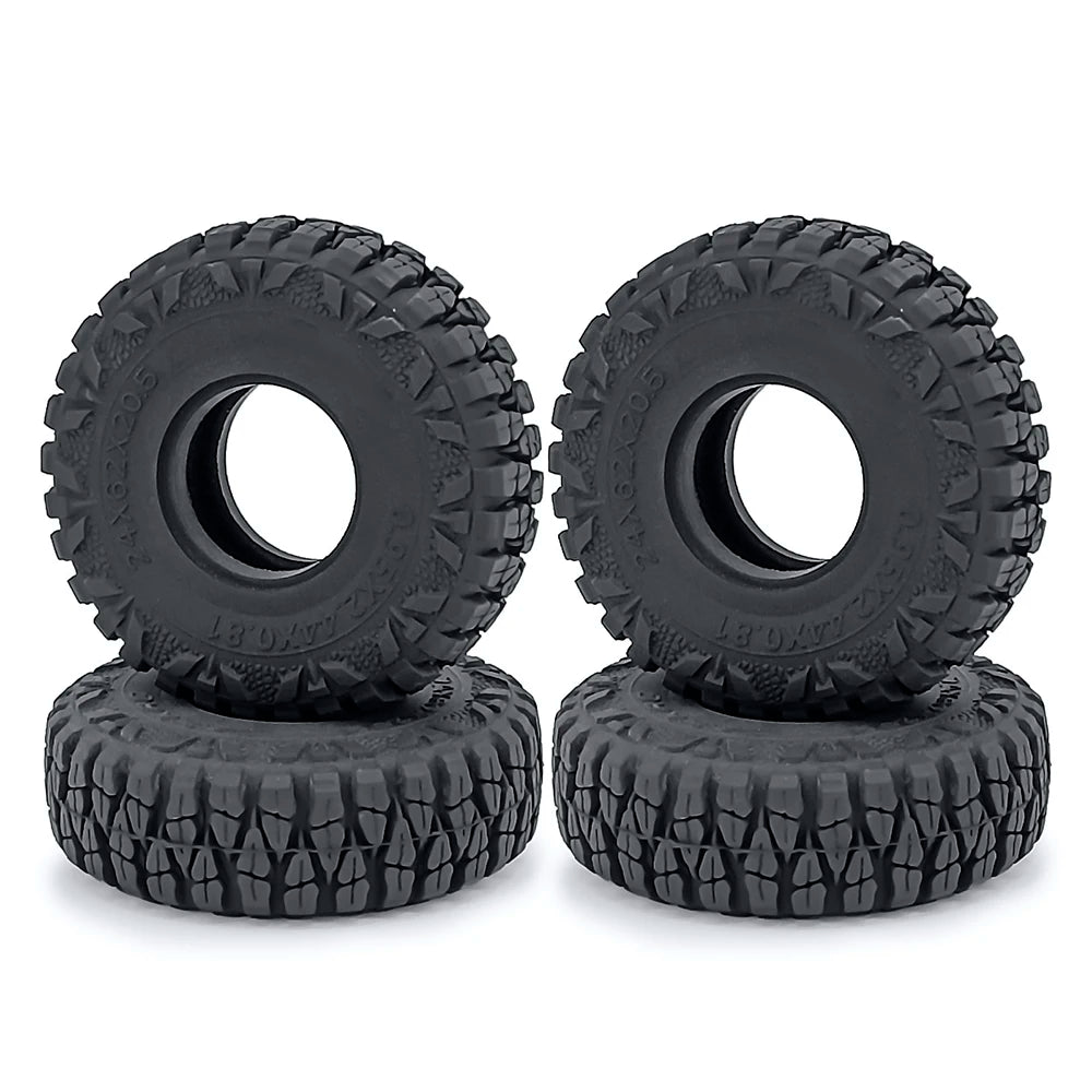 YEAHRUN 4Pcs 1.0inch Soft Rubber Wheel Tires 50/54/58/62/64/65mm for TRX-4M 1/18 Axial SCX24 1/24 RC Crawler Car Upgrade Parts