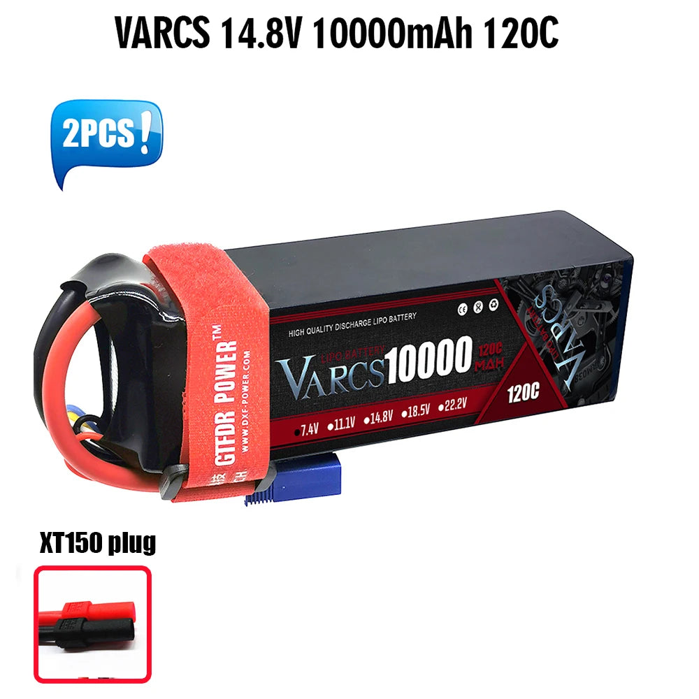 2PCS VARCS 7.4V 7.6V 11.4V 11.1V 15.2V 14.8V 22.2V 2S 3S 4S 6S 5200Mah 6300Mah 6500mAh 6200mAh 6750mAh 8000mAh 7000mAh 10000mah