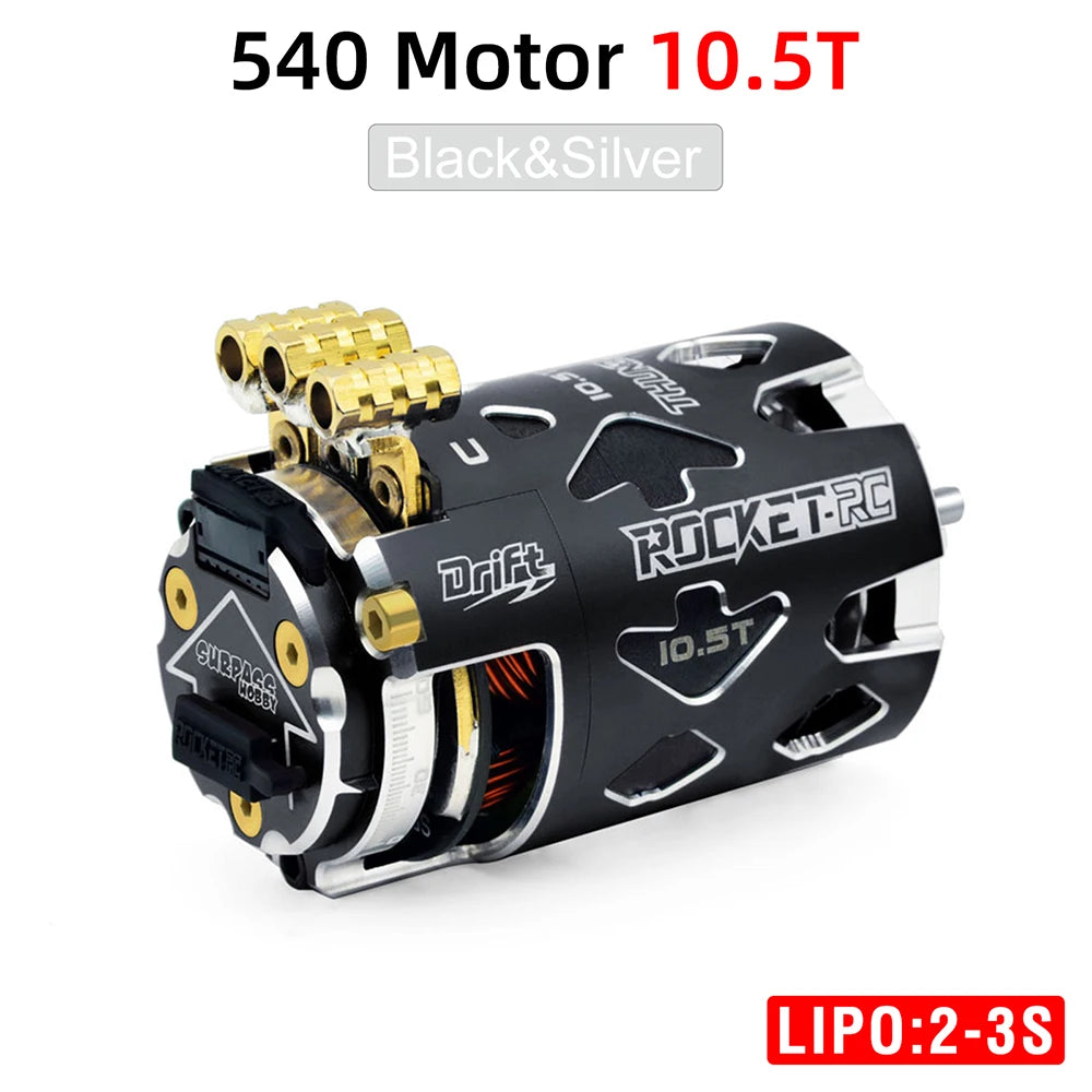 Surpass Hobby Rocket-RC 540 Sensored Brushless Motor 10.5T 13.5T 2-3S 3.175 mm Shaft for 1/10 RC Racing Drift Car Parts
