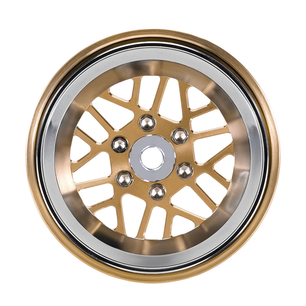 INJORA ModuWheel 1.3" Brass & Aluminum Beadlock Wheels, Negative Offset, for 1/18 1/24 RC Crawlers