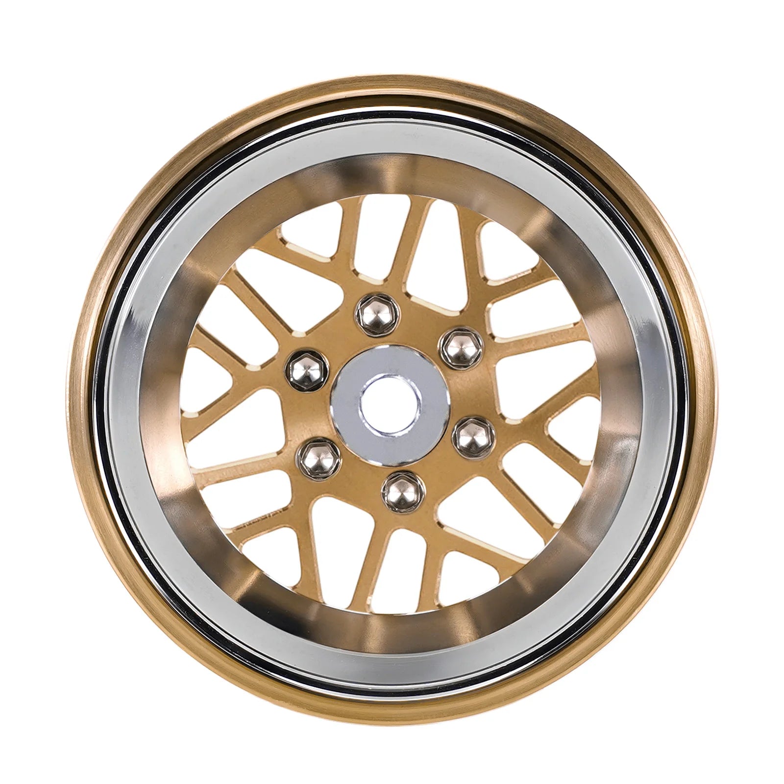 INJORA ModuWheel 1.3" Brass & Aluminum Beadlock Wheels, Negative Offset, for 1/18 1/24 RC Crawlers