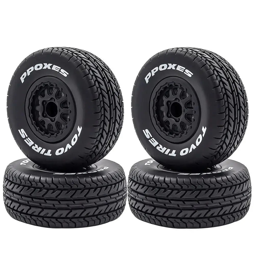 4pcs 112mm 1/10 Short Course Truck Tires Tyre Wheel With 12mm Hex For Slash Arrma Senton HuanQi 727 Vkar 10sc Hpi Rc Car