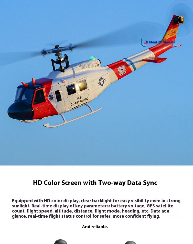 Yuxiang F07s Huey F02s Flying Wolf Armed 1/34 Remote Control Helicopter Gps Positioning Tof Height Control Brushless Motor