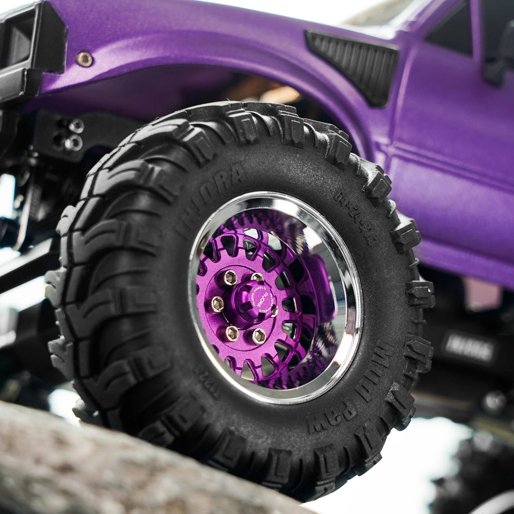 INJORA ModuWheel 1.3" Brass & Aluminum Beadlock Wheels, Negative Offset, for 1/18 1/24 RC Crawlers