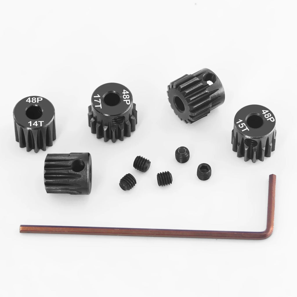 Steel Hardened 48P/32P Pinion Gears 13T 14T 15T 16T 17T 3.175mm Shaft for Traxxas Arrma HSP HPI AXIAL Tamiya Losi 1/10 RC Car