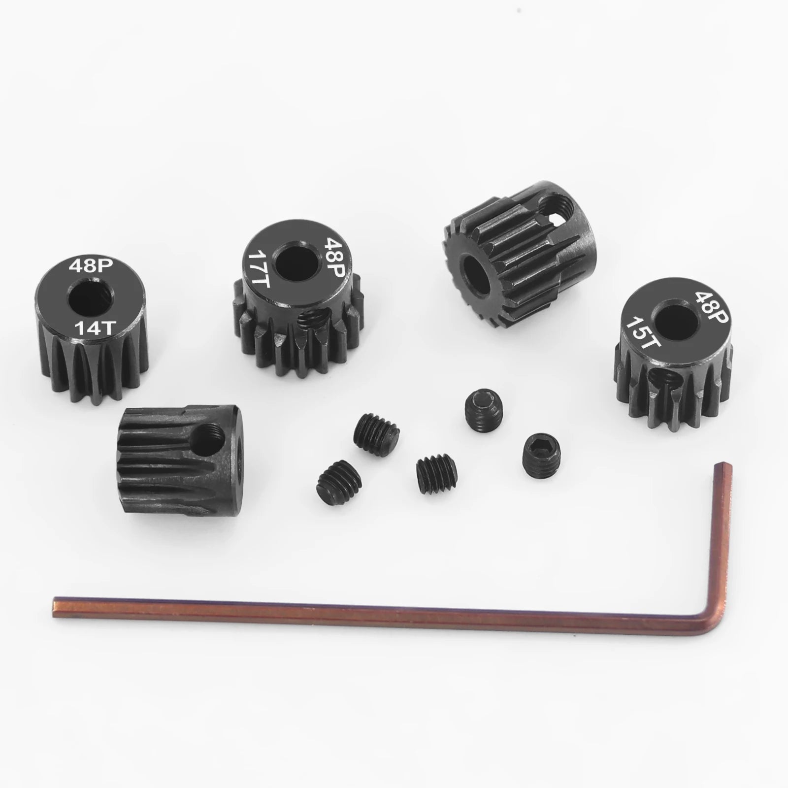 Steel Hardened 48P/32P Pinion Gears 13T 14T 15T 16T 17T 3.175mm Shaft for Traxxas Arrma HSP HPI AXIAL Tamiya Losi 1/10 RC Car