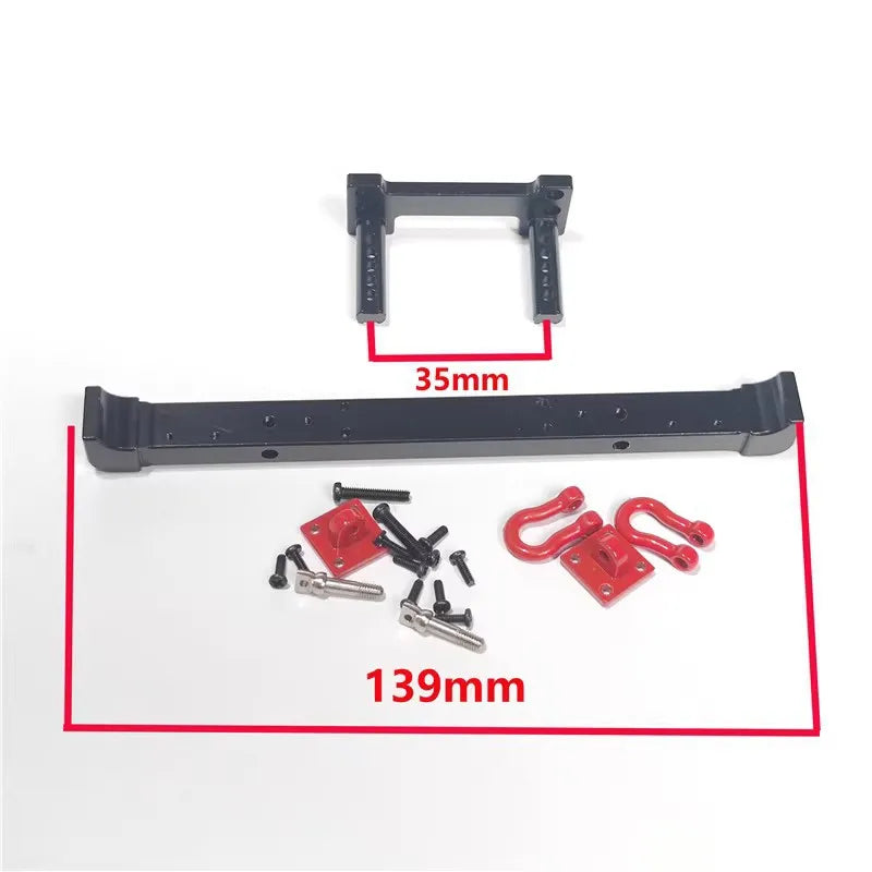 MN128 MN 128 Metal Front and Rear Bumper with Tow Hook RC Crawler Car Upgrade Parts Accessories