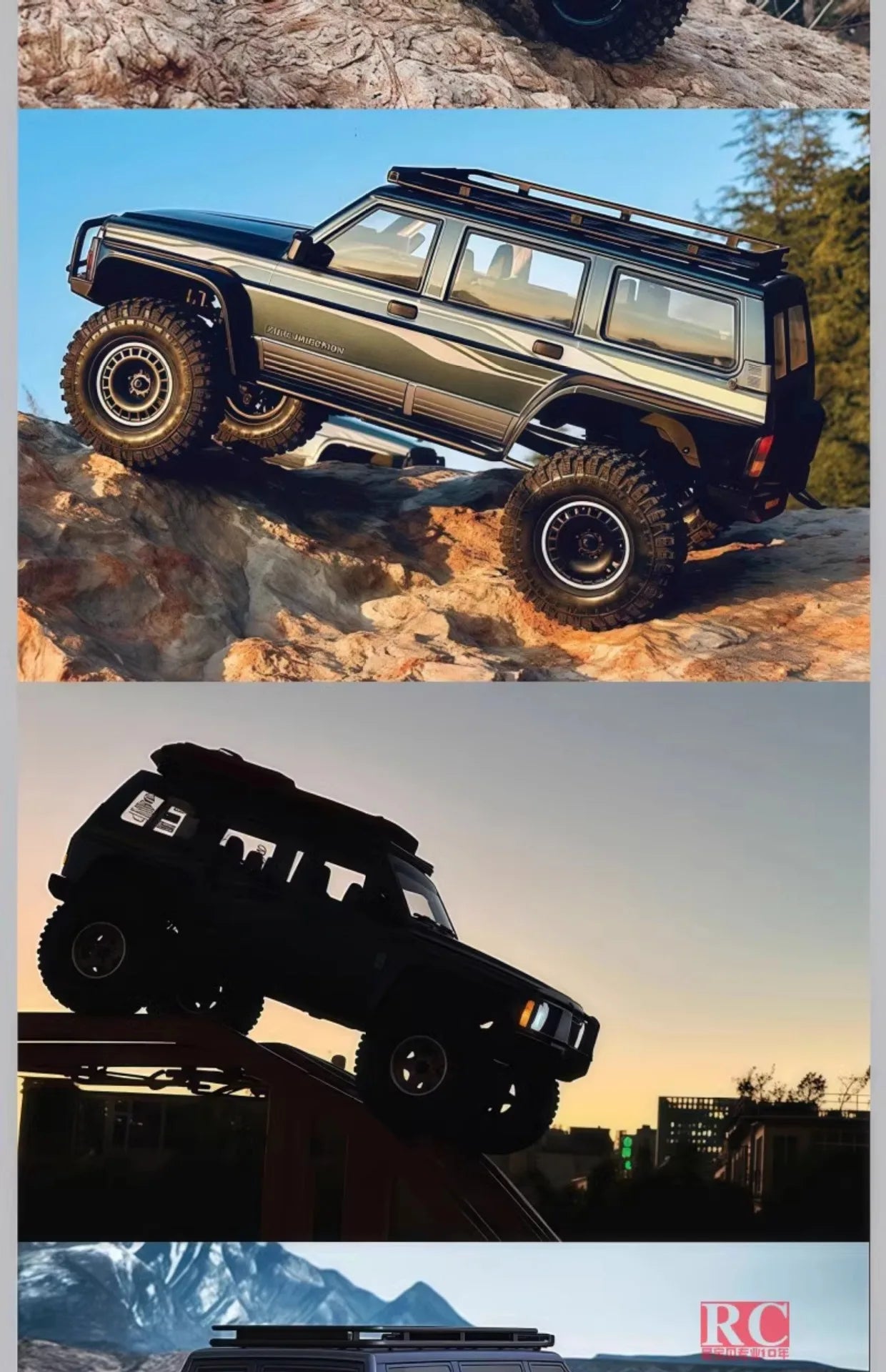 YIKONG YK4107/PRO 1/10 Scale 4WD RC Car Dual Speed Brushless Off-Road Crawler Truck Realistic RC Model Toy Gift for Ages 14+