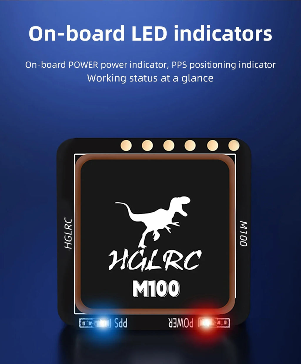 HGLRC M100-5883 M10 GPS Module with Compass Ceramic Antenna On-board LED Indicators 21x21mm for RC Airplane FPV Long Range
