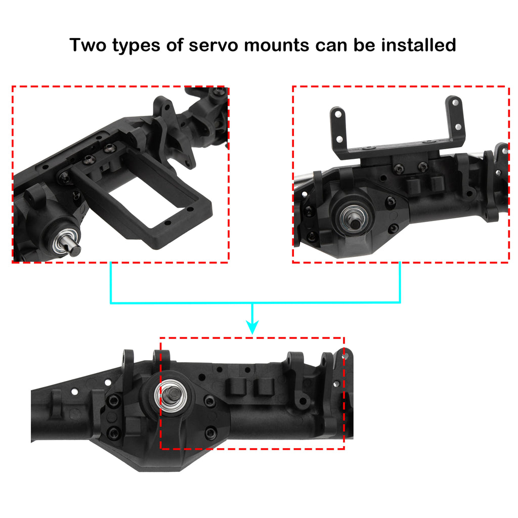 MEUS RACING 1/10 Nylon ISO Stright Axles with Front Axle Counterweight for Axial Capra II SCX10 II and Other DIY 1/10 RC Crawler