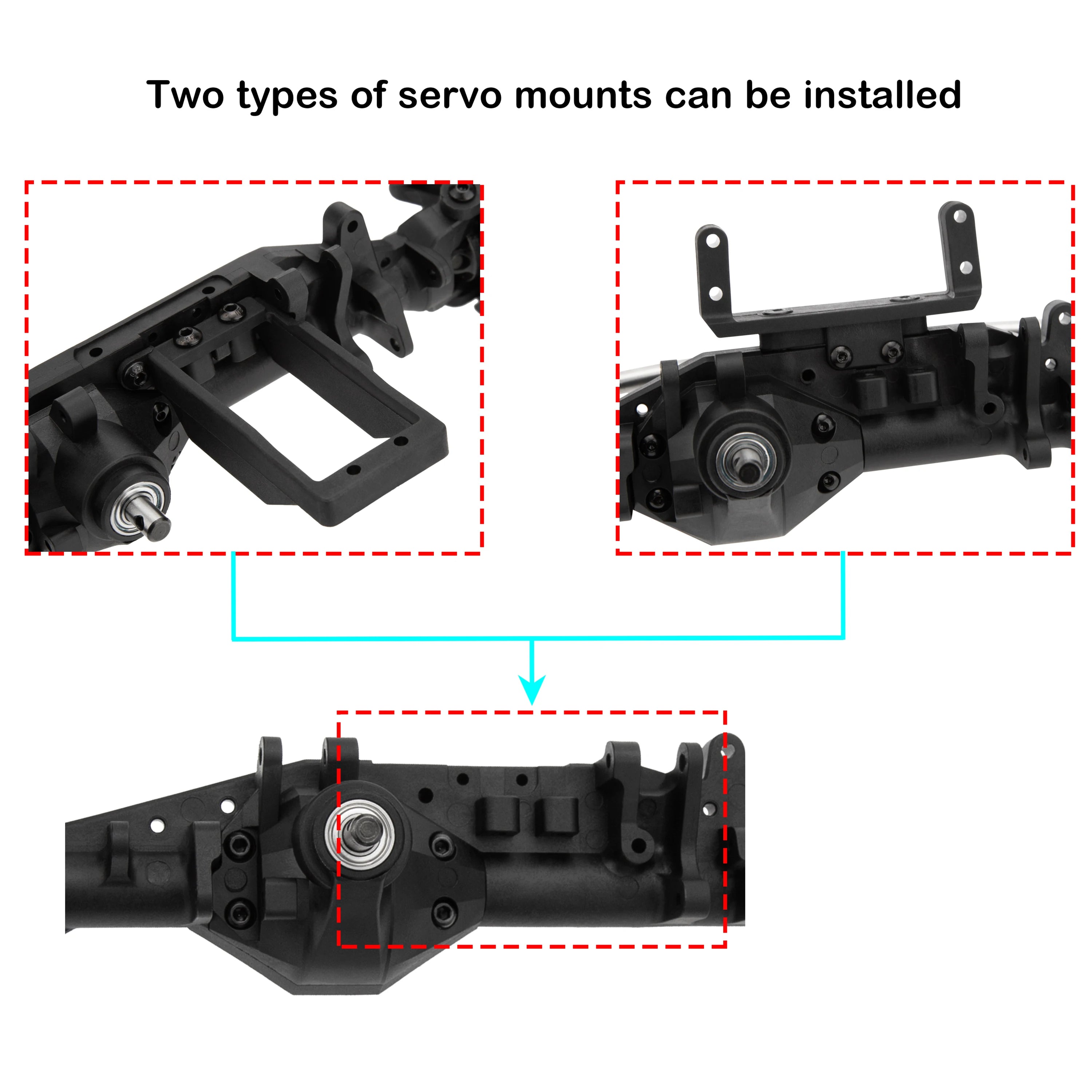 MEUS RACING 1/10 Nylon ISO Stright Axles with Front Axle Counterweight for Axial Capra II SCX10 II and Other DIY 1/10 RC Crawler