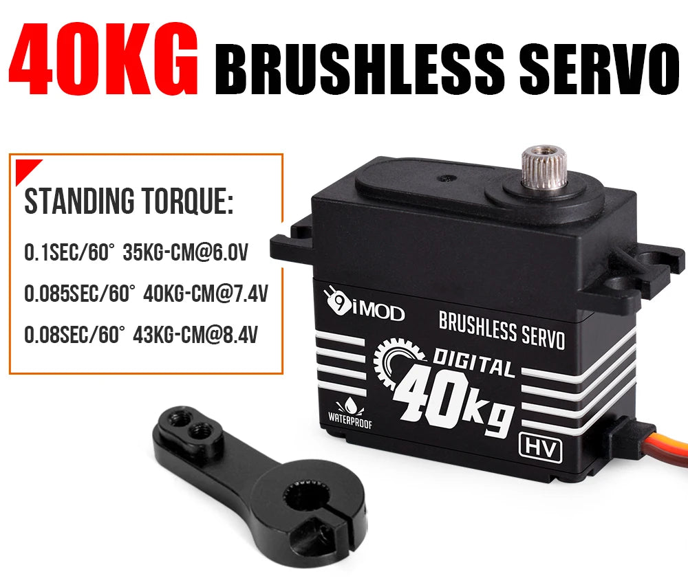 9imod Brushless Servo Waterproof Digital Metal Gear Servo for 1/8 1/10 RC Crawler Car Boat