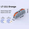 10 pcs LT-211 Quick Terminal Block 1 in 1 out 0.08-4mm² sq. freely combinable and reusable Hard and soft wires