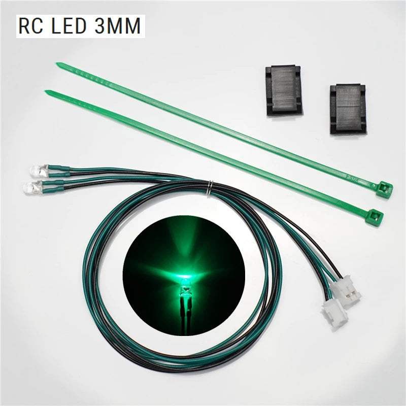 LED 3mm 5mm PH2.0 Plug Light Lamp Beads for 1/10 RC Crawler Car TRX4 Defender 1/14 Tamiya RC Truck SCANIA 770S VOLVO BENZ MAN