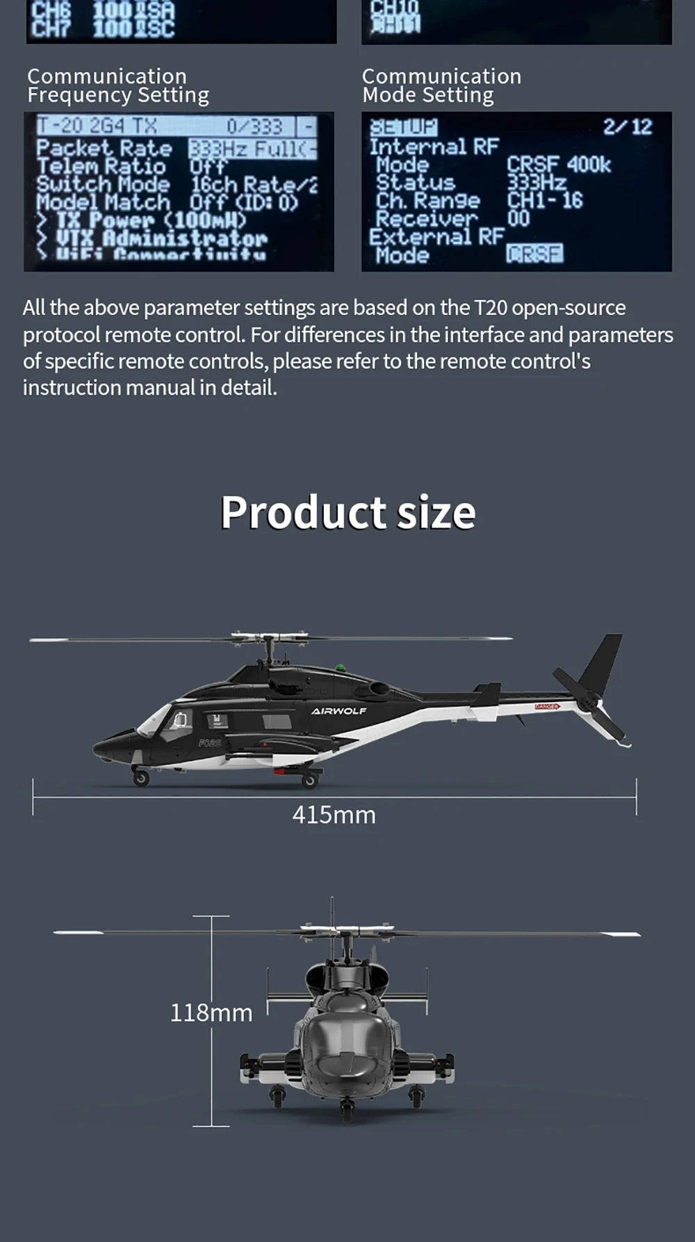 YUXIANG Airwolf RC Helicopter 1:34 9CH GPS Brushless Optical Flow Positioning