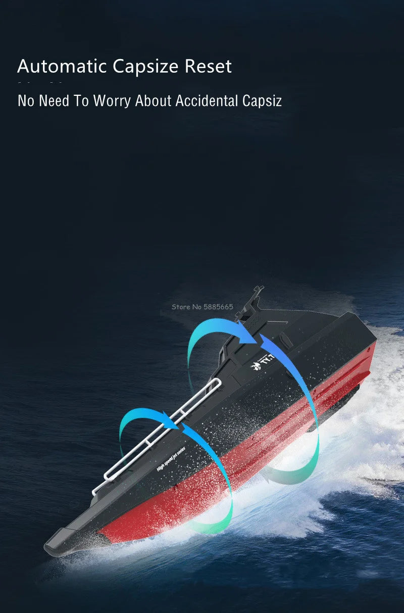 Summer 40KM/H High-Speed RC SpeedBoat Boat Model 200M Waterproof Capsized Reset Low Battery Alarm Electric Remote Control Boat