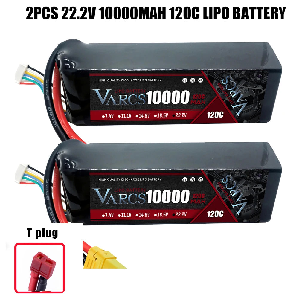 2PCS VARCS 7.4V 7.6V 11.4V 11.1V 15.2V 14.8V 22.2V 2S 3S 4S 6S 5200Mah 6300Mah 6500mAh 6200mAh 6750mAh 8000mAh 7000mAh 10000mah