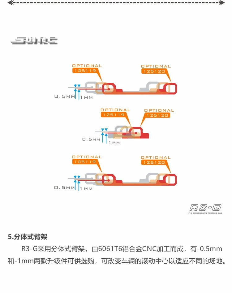 SNRC 120002 R3-G 1/10 RC Remote Control Vehicle Professional 4WD Electric Touring Car Racing Flat Car Frame