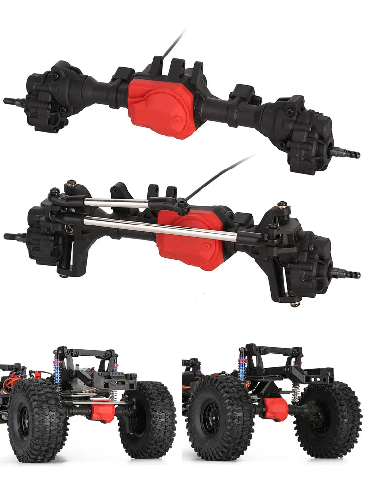 Metal RC Portal Axles 1/10 Front and Rear axle with T-lock Differential for Traxxas TRX-4 Axle RC Car Upgrades Parts