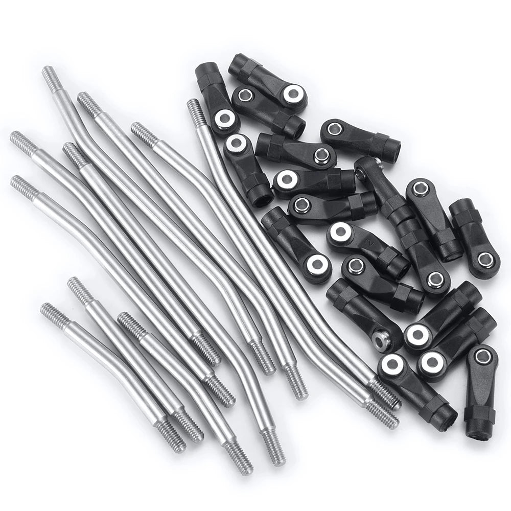 YEAHRUN Metal Links Suspension Linkage with Plastic Rod End for Axial SCX10 II Wraith TRX4 1/10 RC Crawler Car Parts
