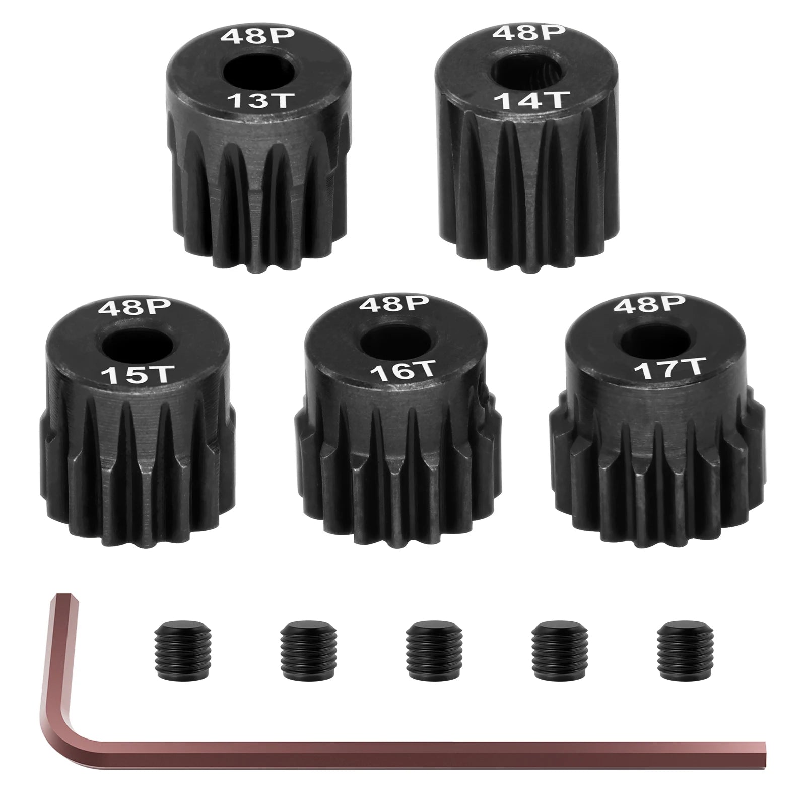 Steel Hardened 48P/32P Pinion Gears 13T 14T 15T 16T 17T 3.175mm Shaft for Traxxas Arrma HSP HPI AXIAL Tamiya Losi 1/10 RC Car
