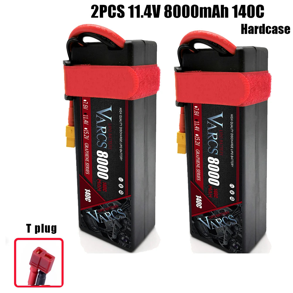 VARCS Lipo 3S 4S Lipo 14.8V 15.2V 11.1V 11.4V Battery 6500mah 7000mah  8400mah 9200mah 10000mah 6200ma 5200mah XT90 EC5 RC Car