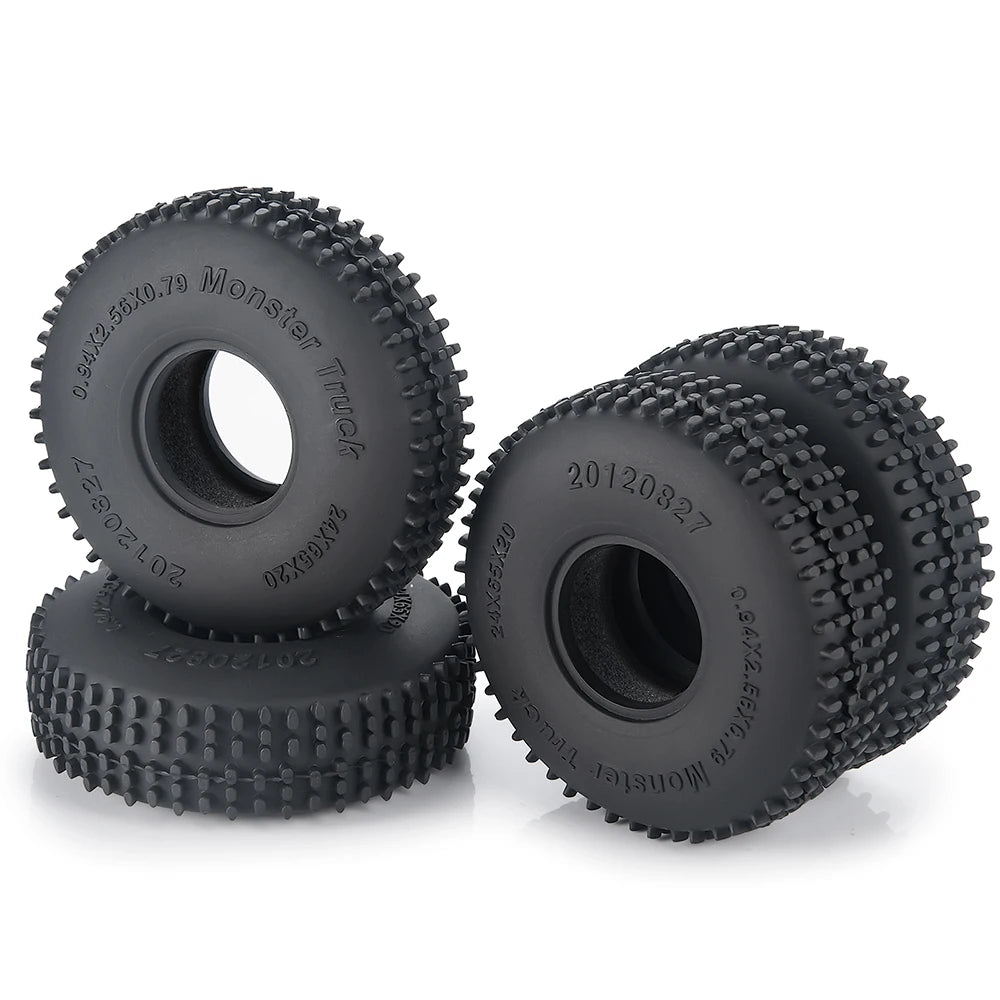 YEAHRUN 4Pcs 1.0inch Soft Rubber Wheel Tires 50/54/58/62/64/65mm for TRX-4M 1/18 Axial SCX24 1/24 RC Crawler Car Upgrade Parts