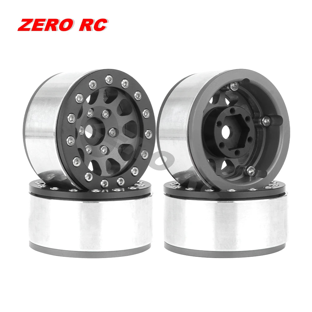 RC CAR METAL 1.55 Beadlock Wheel 10-Spoke For 1/10 1/12 MN Tamiya 1/18 UTB18 CAPRA WPL MST RC4WD D90 TF2 1.55" Tires