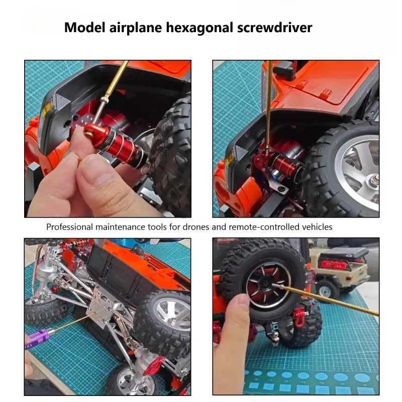 Model aircraft titanium plated hexagonal color round handle screwdriver set RC remote control car model maintenance