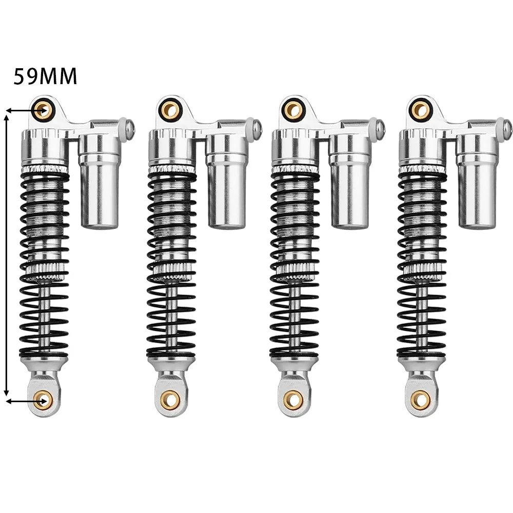 4pcs 53/59/66/78mm Aluminum Alloy Metal Shocks Absorbers Oil Damper for 1/18 RC Crawler TRX4M TRX-4M Bronco Defender Upgrade