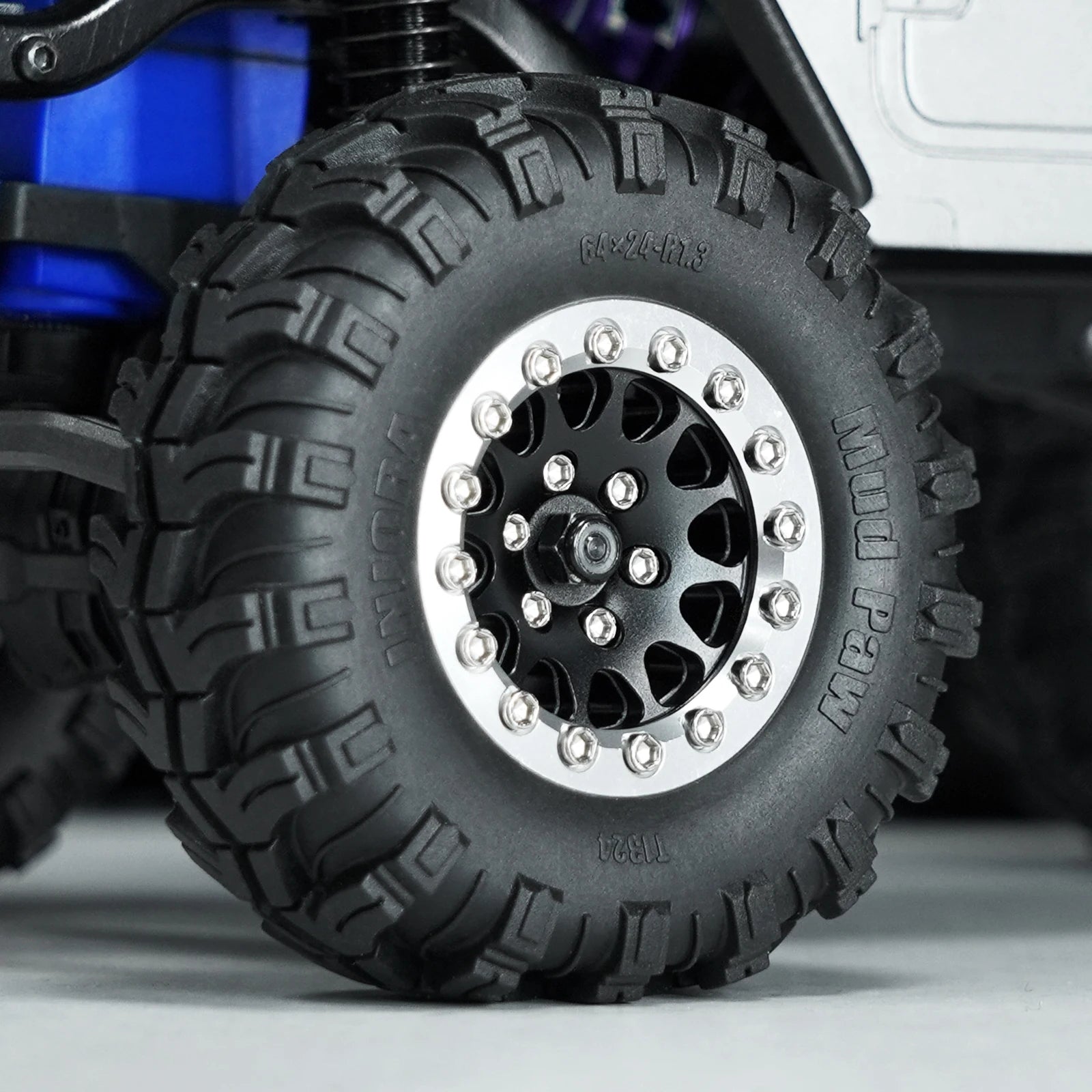 INJORA 1.3" Aluminium Beadlock Wheels for 1/24 1/18 RC Crawler (W1311)