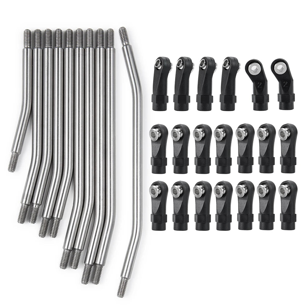 YEAHRUN Metal Links Suspension Linkage with Plastic Rod End for Axial SCX10 II Wraith TRX4 1/10 RC Crawler Car Parts