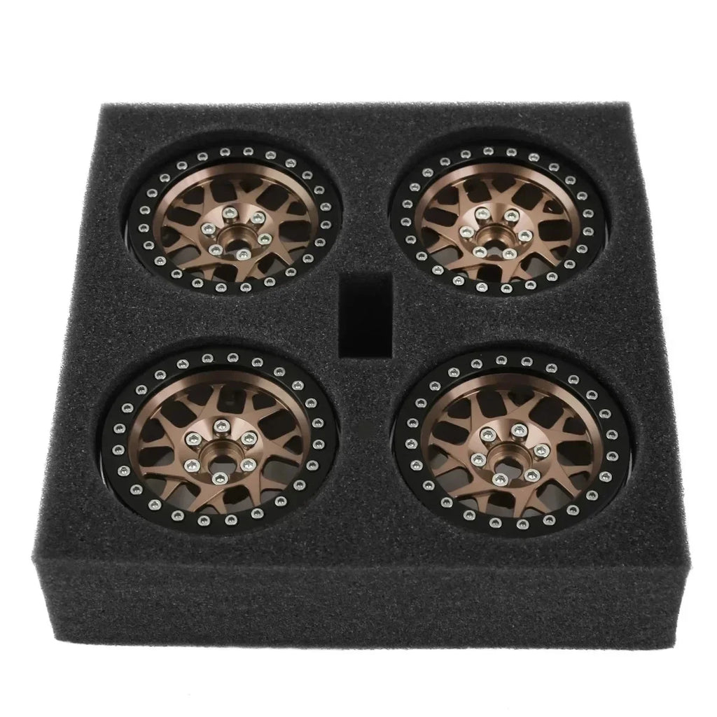 4PCS CNC Aluminum 2.2 Beadlock Wheel Rim for 1/10 RC Crawler Car Axial SCX10 RR10 Wraith TRX4 TRX-6