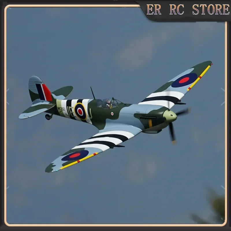 Xfly RC Electric Airplane 1200mm Wingspan Spitfire Style Fighter Remote Control Fixed-Wing Spacecraft Toy for Ages 14+