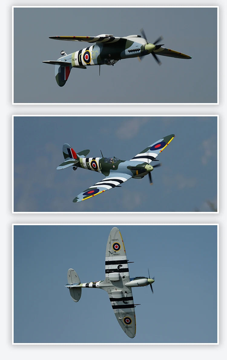 Xfly RC Electric Airplane 1200mm Wingspan Spitfire Style Fighter Remote Control Fixed-Wing Spacecraft Toy for Ages 14+