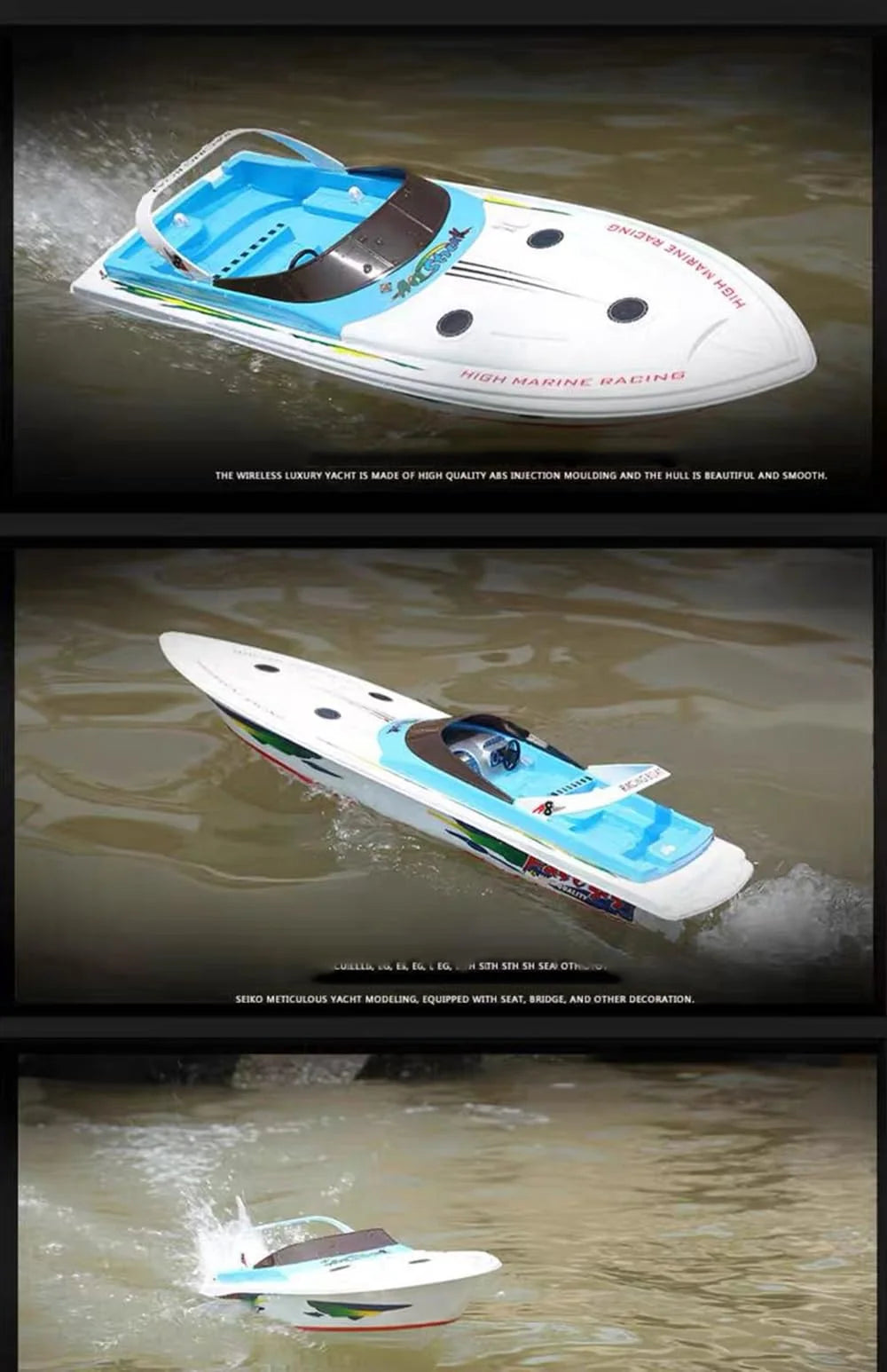 Super large remote control yacht 2.4G remote control ship model driven by two motors 70CM (27.5 inches) large hull outdoor lakes
