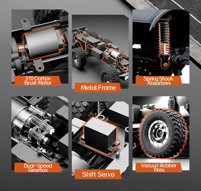 Kid Adult JJRC C8823 1/18 Six-Wheel All-Terrain Off-Road Vehicle Remote Control Car Esc 370 Motor Remote Control Truck Boy Toy
