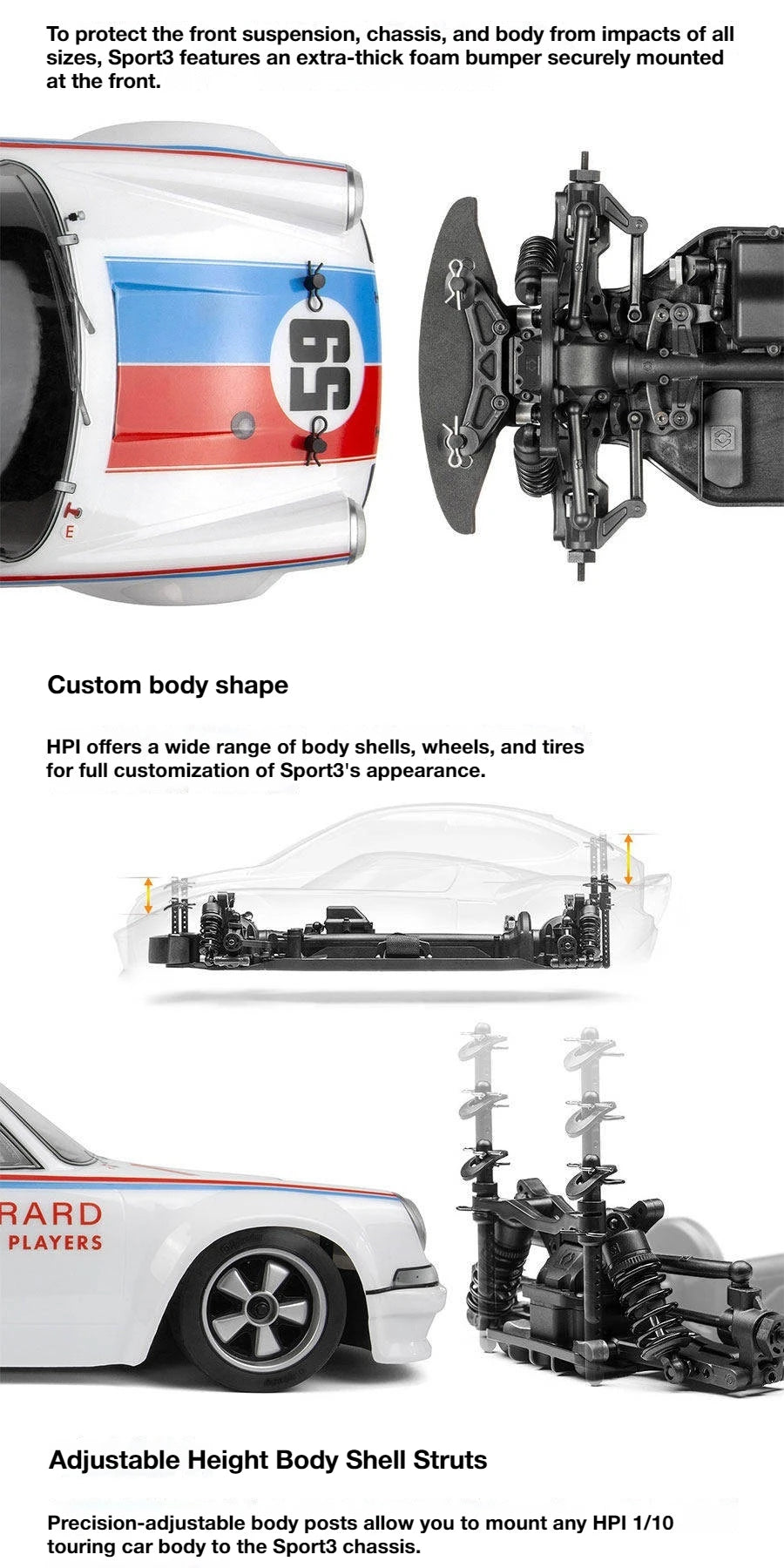 HPI 1:10 SPORT 3 Simulation 1973 Carrera 4WD Brushless Limited Edition Remote Control Electric Drift Car Hobby RC Boy Toy RTR