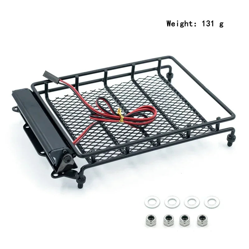Universal Roof Racks With LED Light for 1/14 1/12 1/10 RC Crawler Car SCX10 CC01 MN D90 D91 D99 MN90 MN99S